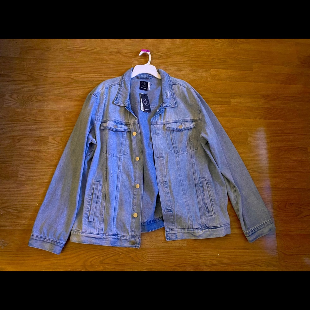 Mens Original Use Distressed Denim Jean Jacket XXL